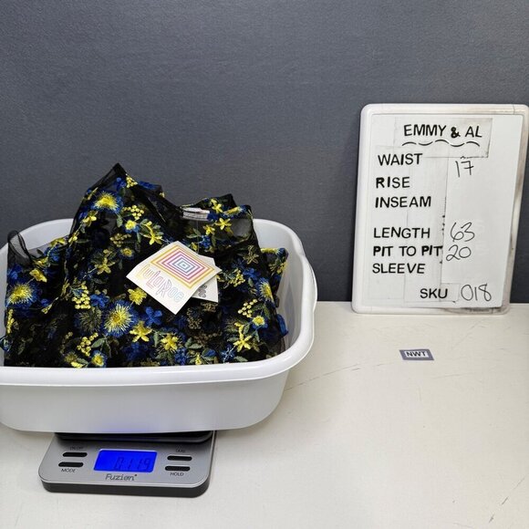 LuLaRoe Deanne II Sheer Embroidered Maxi Dress Size XL Black Blue Floral NEW - Picture 7 of 11